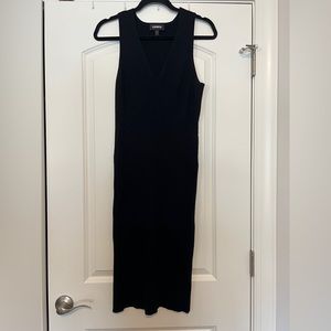 V-Neck Midi Sweater Dress